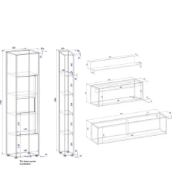 Schränke & Wandboard Wohnzimmer Set - Ahilav (fünfteilig)^Wohnen Clearance