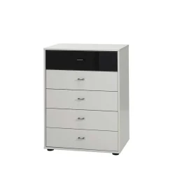 Schubkastenkommode Louisonna in Weiß Schwarz^Wohnen Online