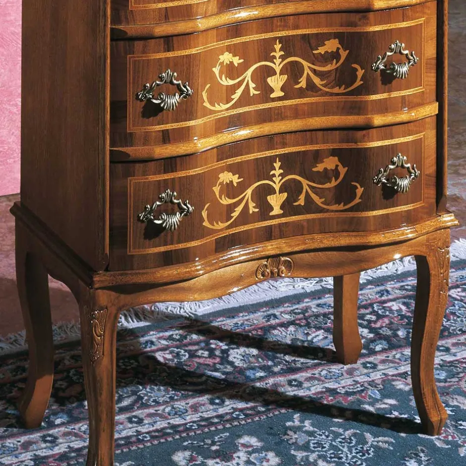 Wohnen Schubladen Kommode mit Bodenfreiheit Agosto in Nussbaum