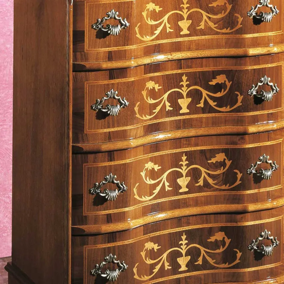 Wohnen Schubladen Kommode mit Bodenfreiheit Agosto in Nussbaum