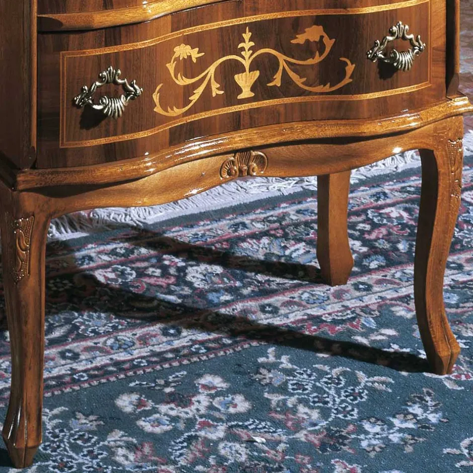 Wohnen Schubladen Kommode mit Bodenfreiheit Agosto in Nussbaum