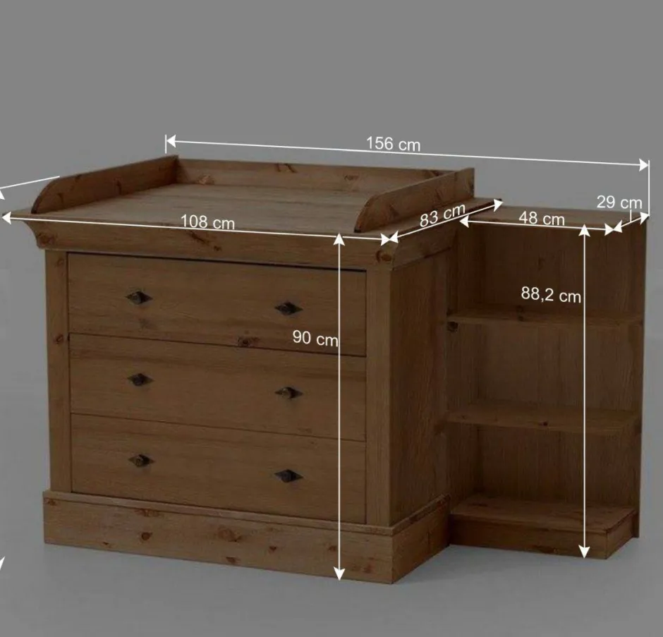 Kinder Wohnen Schubladen Kommode optional mit Wickelaufsatz - Piatra