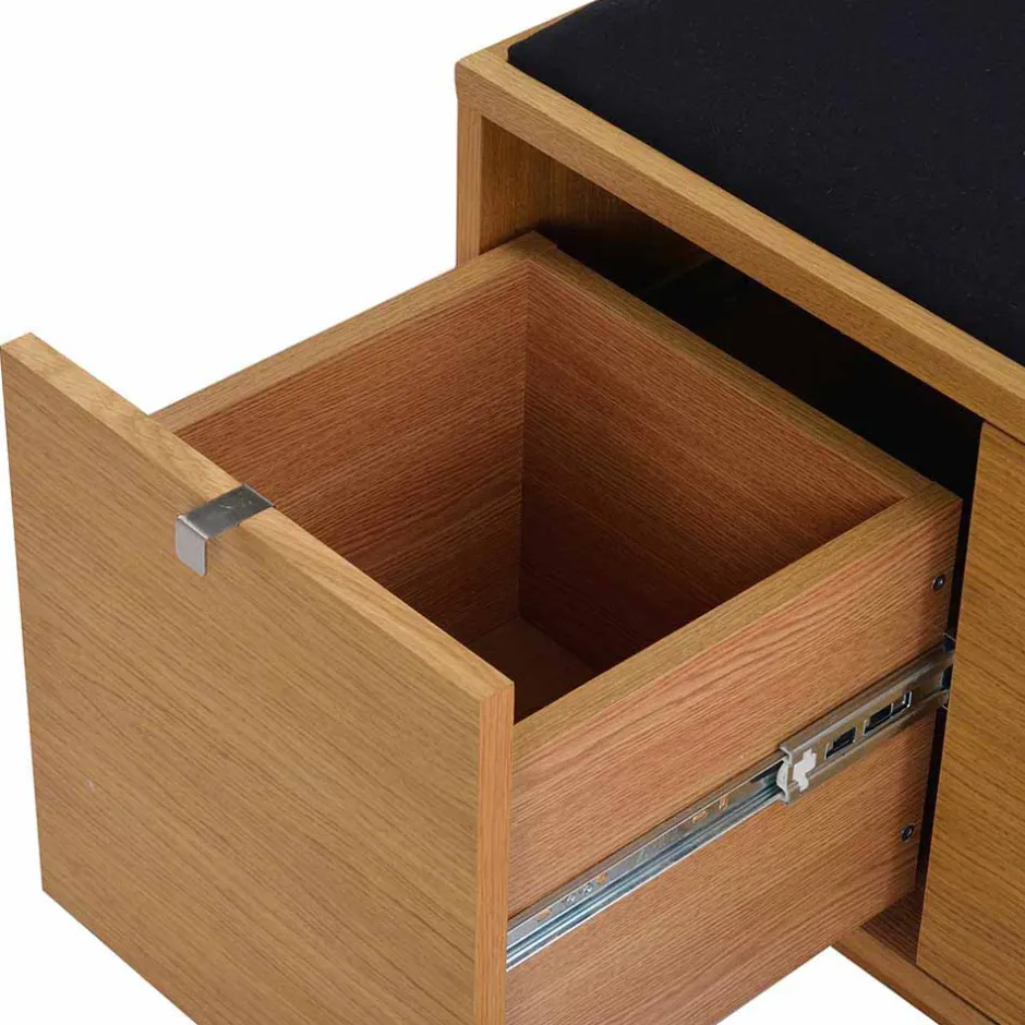 Wohnen Schubladen Sitzbank Helvana mitr Eiche furniert