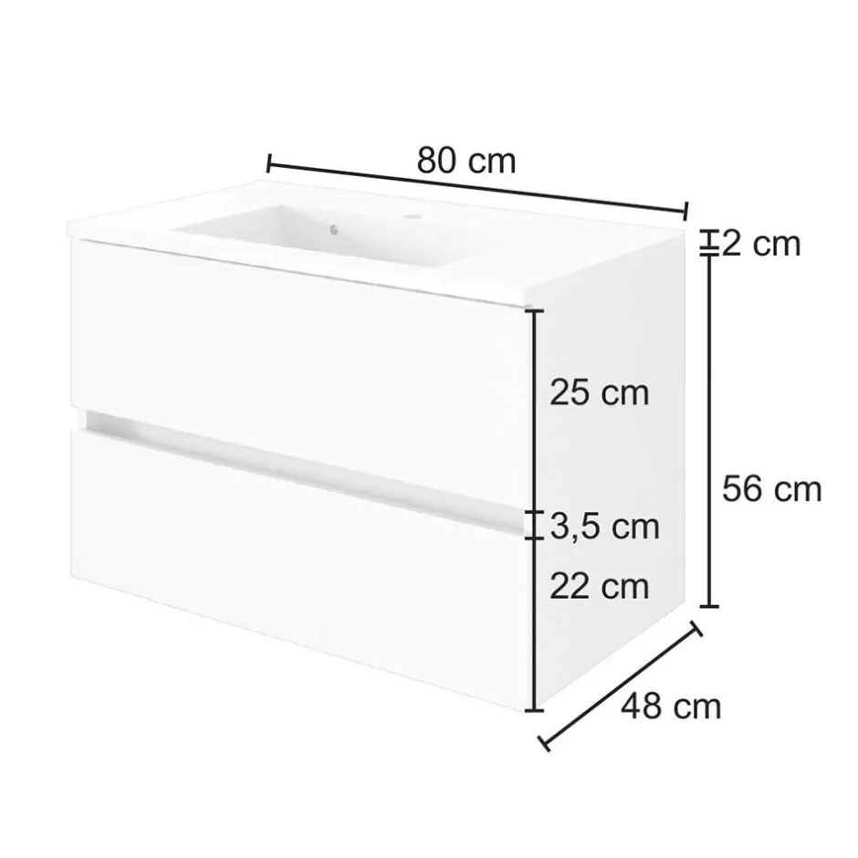 Wohnen Schubladen Waschtisch in 80cm oder 100cm - Vandan