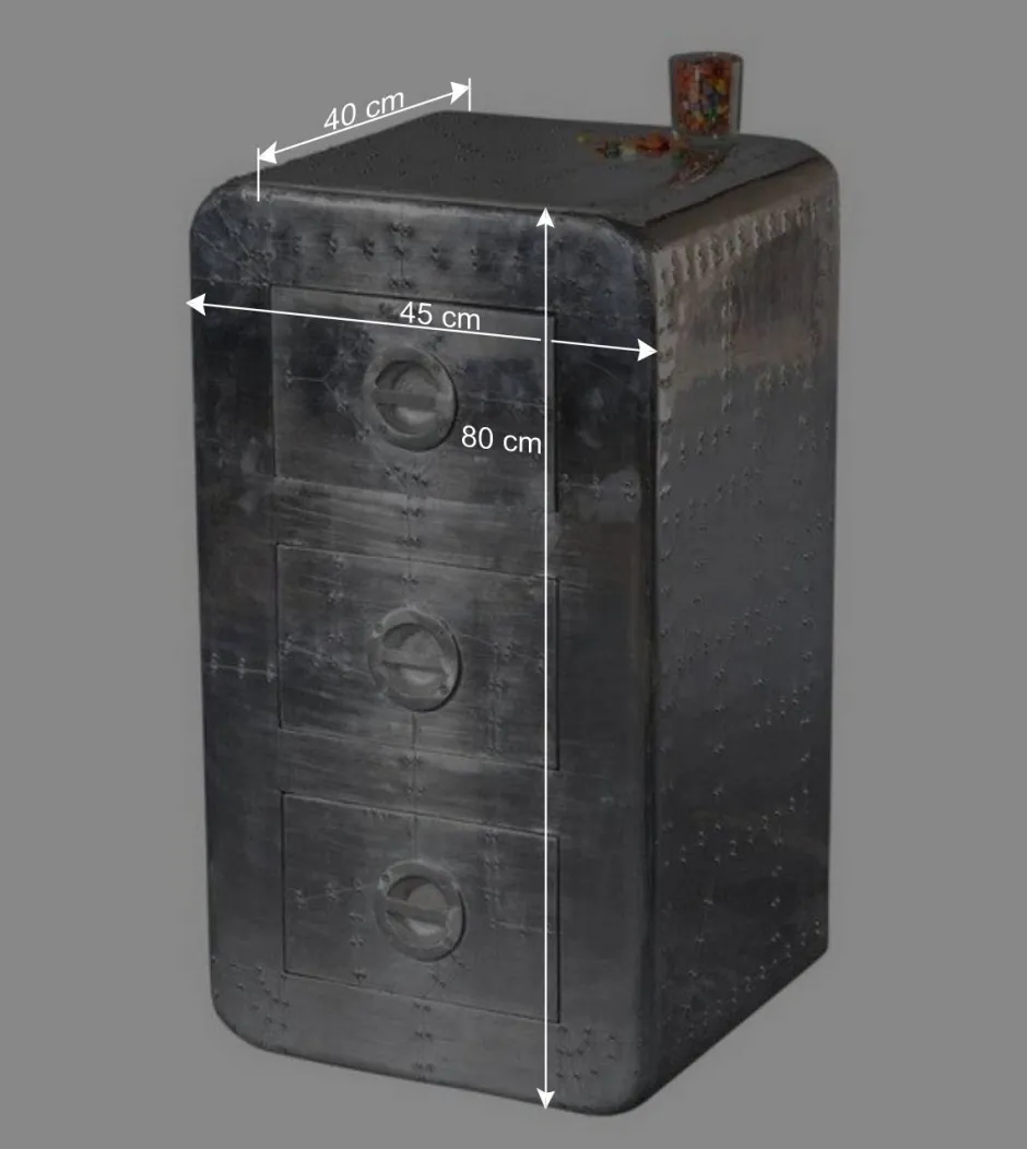 Wohnen Schubladenkommode Pilot in Alufarben