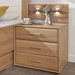 Schubladen-Nachtschrank Anglesia in Eiche teilmassiv (2er Set)^Wohnen Sale