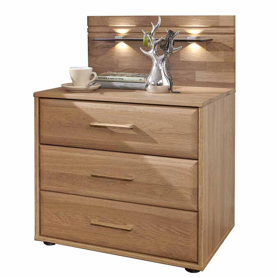 Schubladen-Nachtschrank Anglesia in Eiche teilmassiv (2er Set)^Wohnen Sale