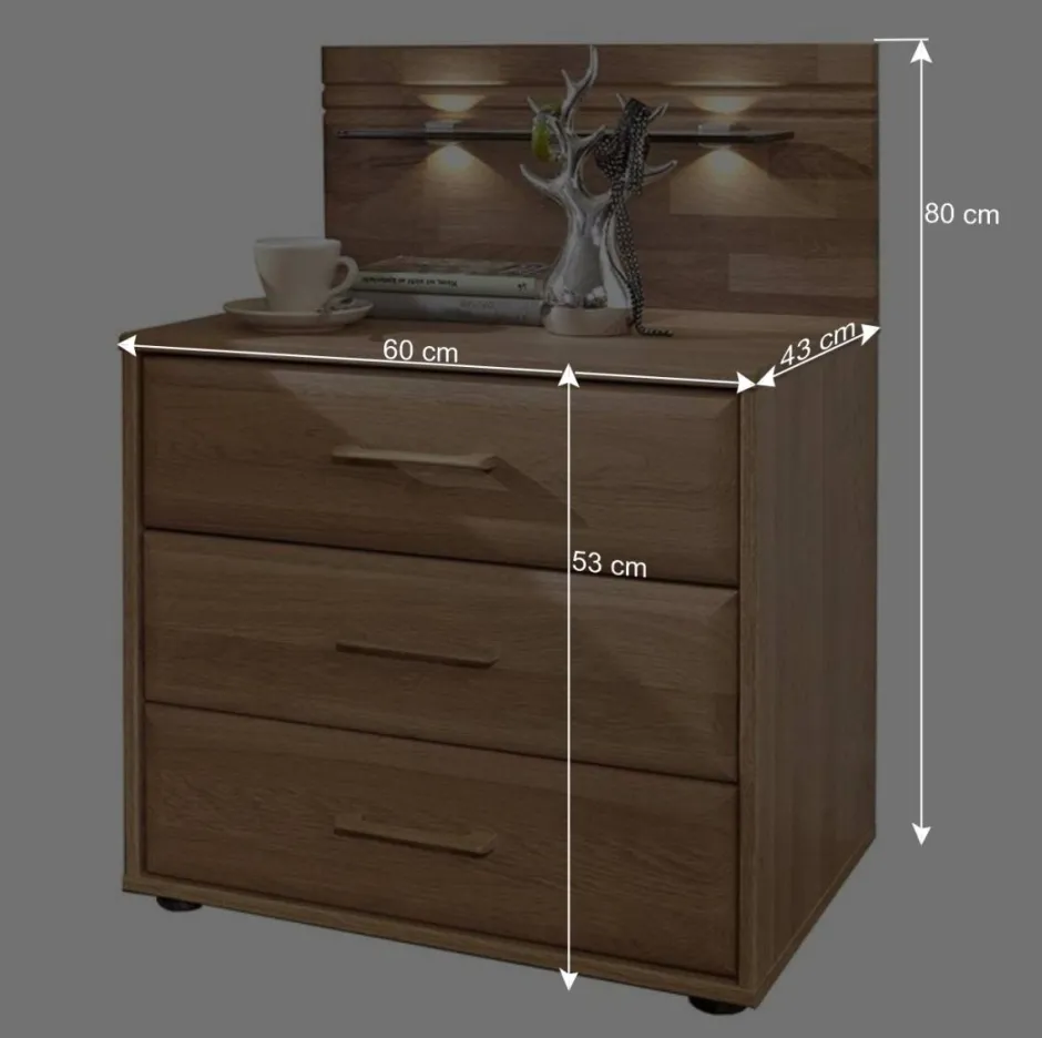 Schubladen-Nachtschrank Anglesia in Eiche teilmassiv (2er Set)^Wohnen Sale