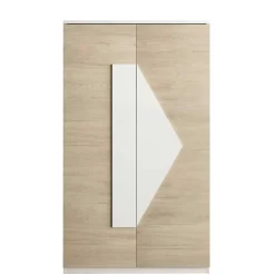 Wohnen Schuh Designschrank in Eiche Bianco & Weiß - Wilios