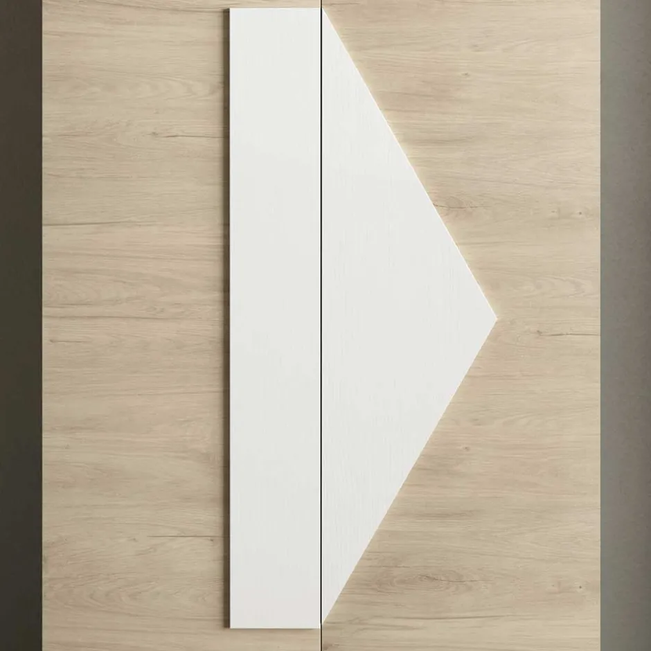 Wohnen Schuh Designschrank in Eiche Bianco & Weiß - Wilios