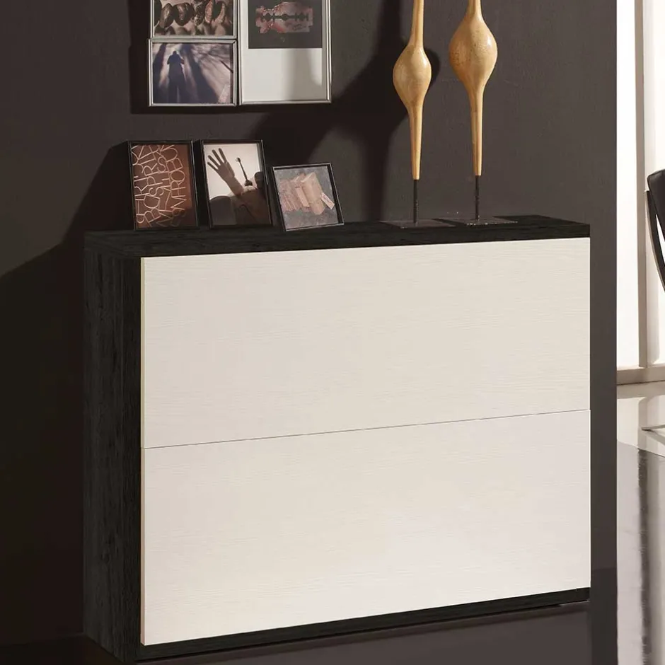 Wohnen Schuh Flurschrank mit zwei Schuhklappen - Ilusiana