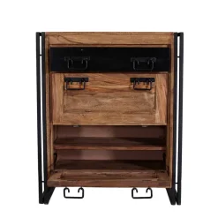 Wohnen Schuh Klappenschrank Mendoza aus Akazie Massivholz