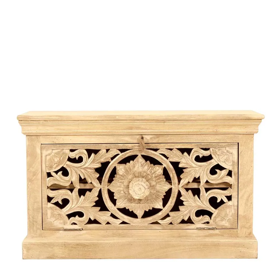 Schuhbank aus Mangoholz Sandfarben - Runiasa^Wohnen Sale