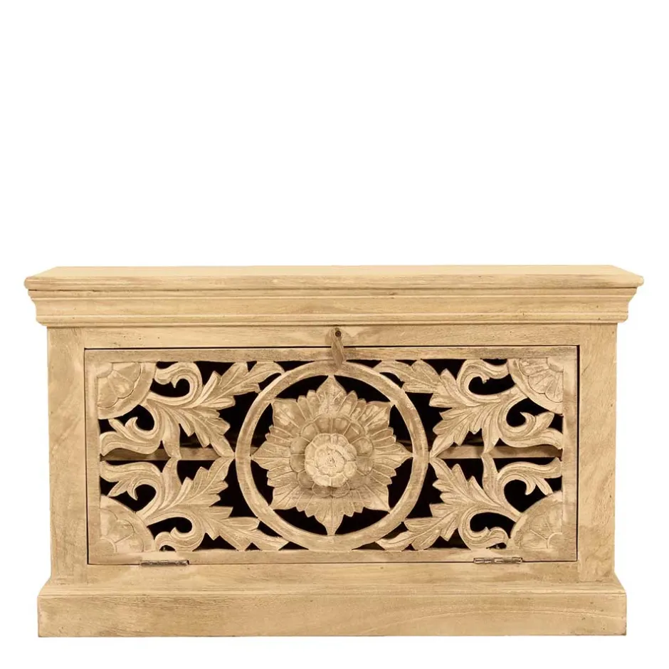 Schuhbank aus Mangoholz Sandfarben - Runiasa^Wohnen Sale