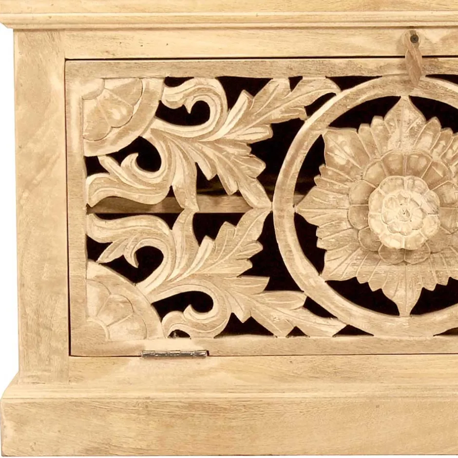 Schuhbank aus Mangoholz Sandfarben - Runiasa^Wohnen Sale