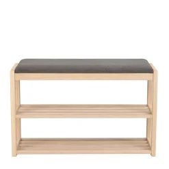 Wohnen Schuhbank mit 52 cm Sitzhöhe aus Eiche White Wash - Vaxos