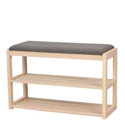 Wohnen Schuhbank mit 52 cm Sitzhöhe aus Eiche White Wash - Vaxos