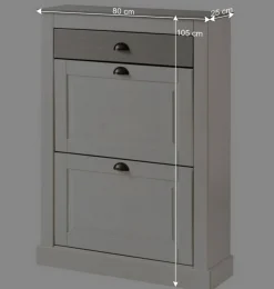 Schuhkipper in Weiß mit Grau - Lucasario^Wohnen