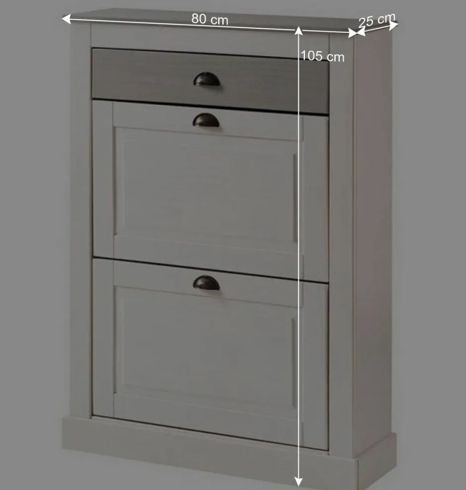 Schuhkipper in Weiß mit Grau - Lucasario^Wohnen