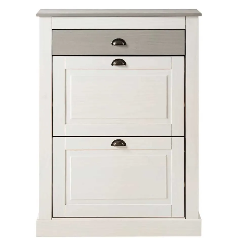 Schuhkipper in Weiß mit Grau - Lucasario^Wohnen