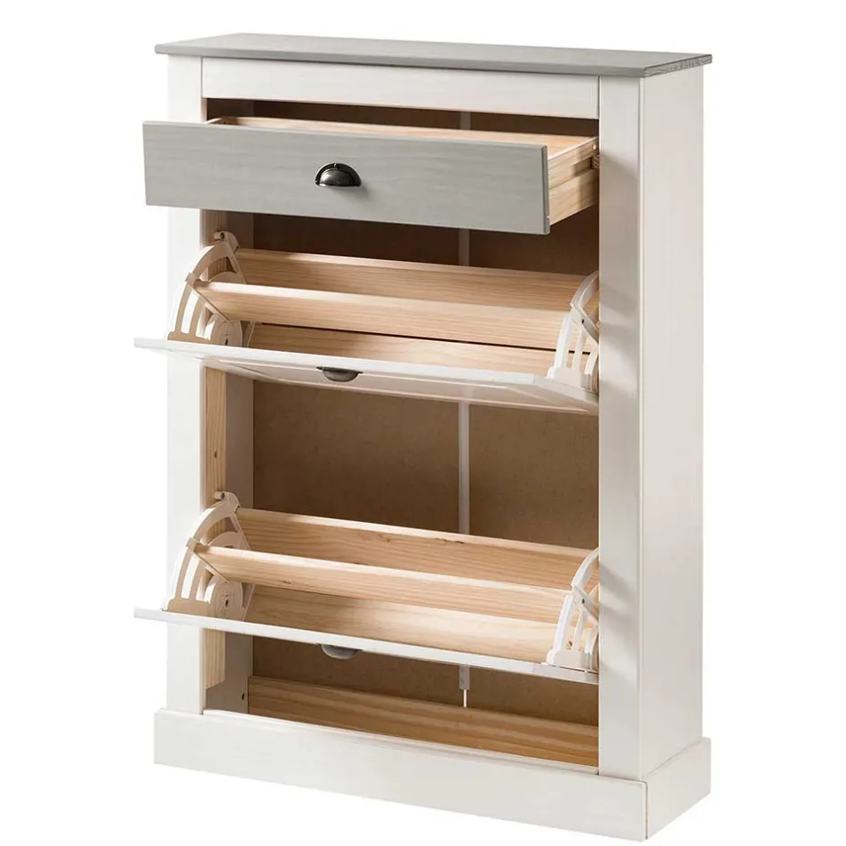 Schuhkipper in Weiß mit Grau - Lucasario^Wohnen