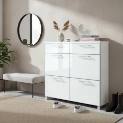 Wohnen Schuhkipper Zoricano in Weiß Glas beschichtet