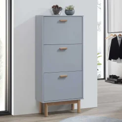 Wohnen Schuhkommode in Grau und Eiche Optik - Caldaro