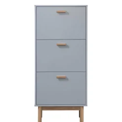 Wohnen Schuhkommode in Grau und Eiche Optik - Caldaro