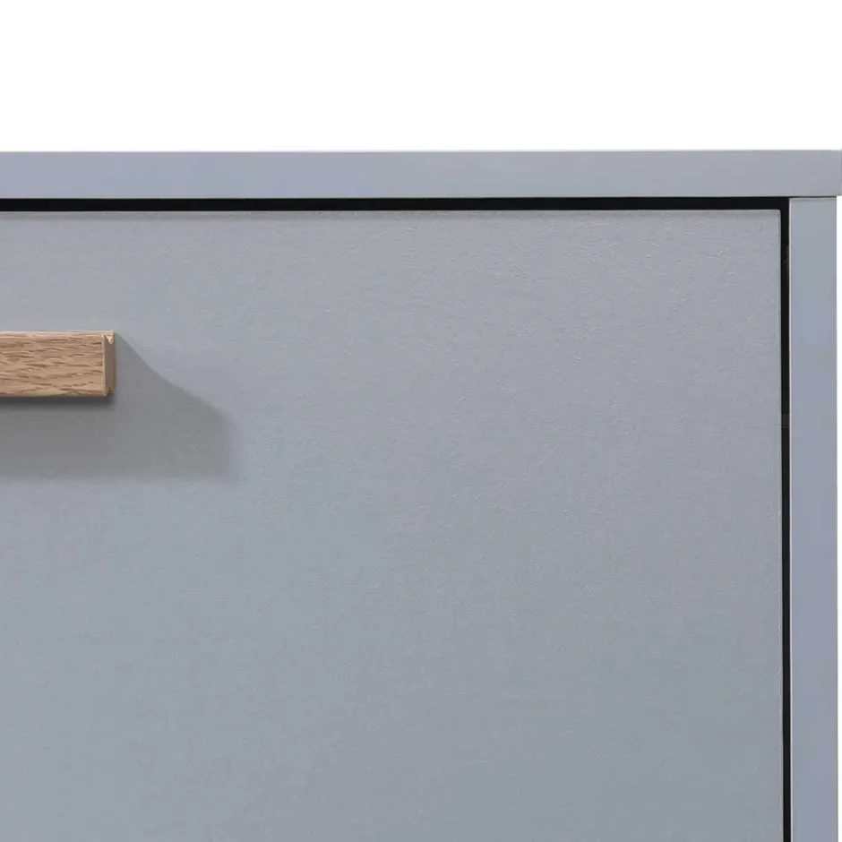 Wohnen Schuhkommode in Grau und Eiche Optik - Caldaro