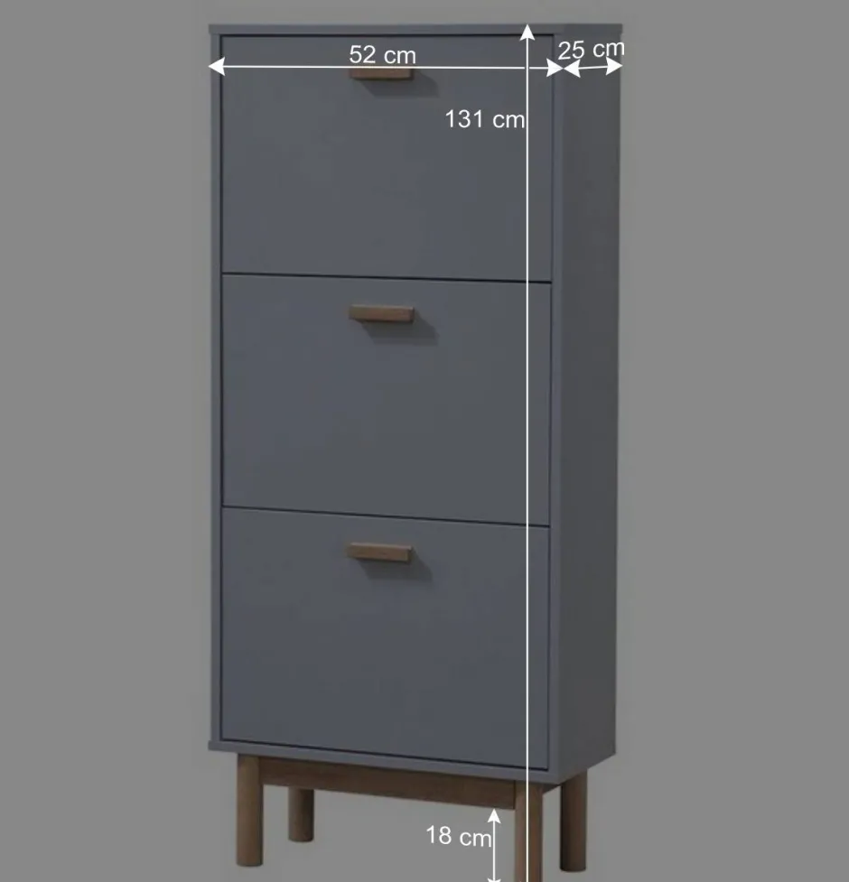 Wohnen Schuhkommode in Grau und Eiche Optik - Caldaro