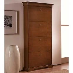 Wohnen Schuhkommode in Nussbaum - 78x157x21 cm - Lemerzi