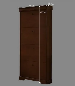 Wohnen Schuhkommode in Nussbaum - 78x157x21 cm - Lemerzi