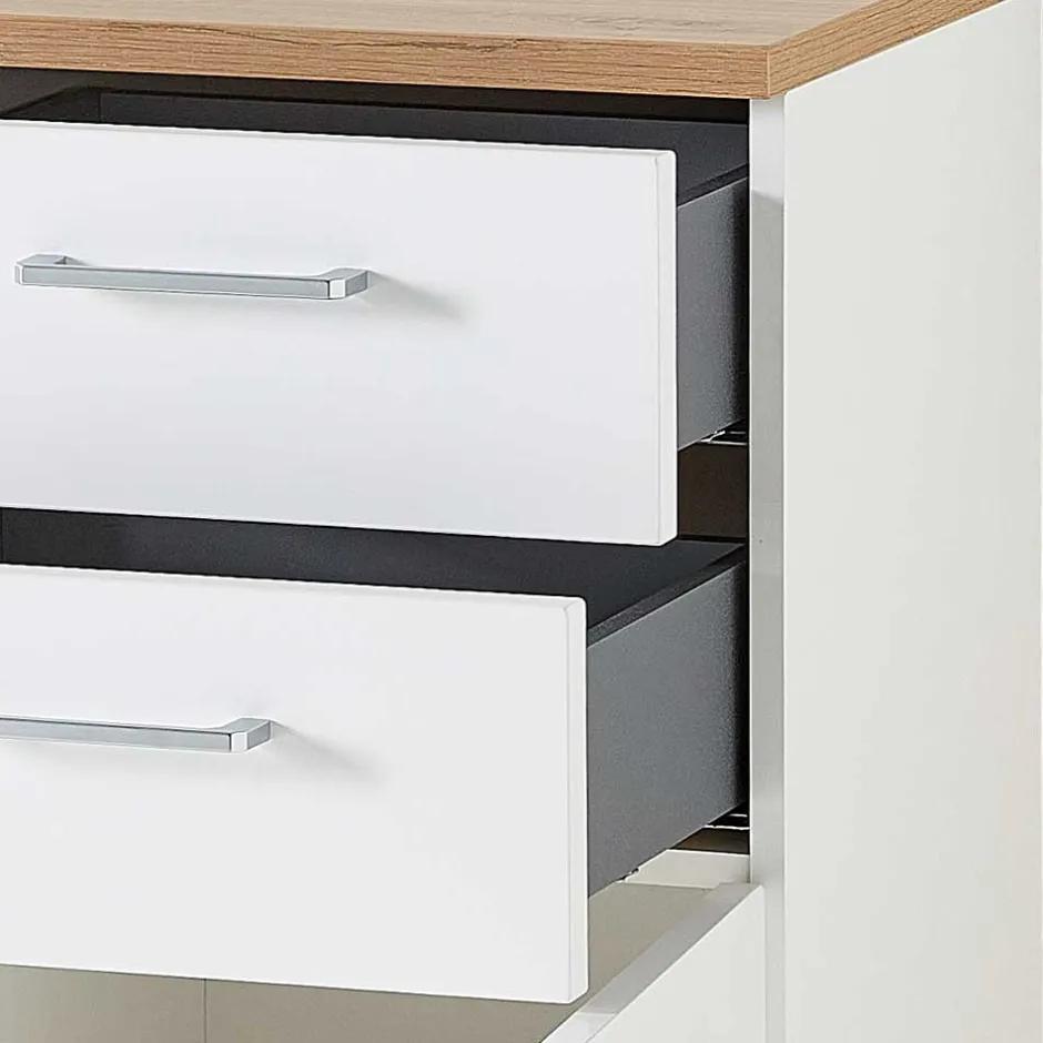 Wohnen Schuhkommode in Weiß & Wildeiche NB - Symbrosia