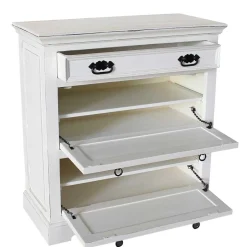 Wohnen Schuhkommode in Weiß mit Antik Finish - Wittgenstein