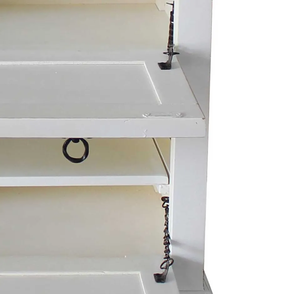 Wohnen Schuhkommode in Weiß mit Antik Finish - Wittgenstein