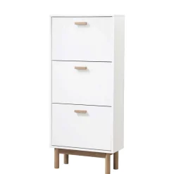 Schuhkommode in Weiß mit Eiche - Savuta^Wohnen Clearance