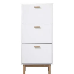 Schuhkommode in Weiß mit Eiche - Savuta^Wohnen Clearance