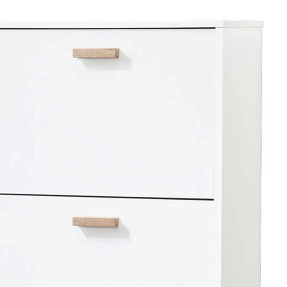 Schuhkommode in Weiß mit Eiche - Savuta^Wohnen Clearance