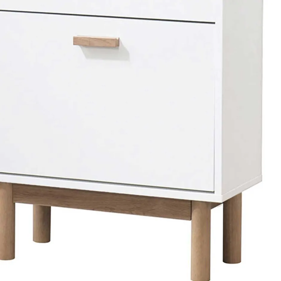 Schuhkommode in Weiß mit Eiche - Savuta^Wohnen Clearance