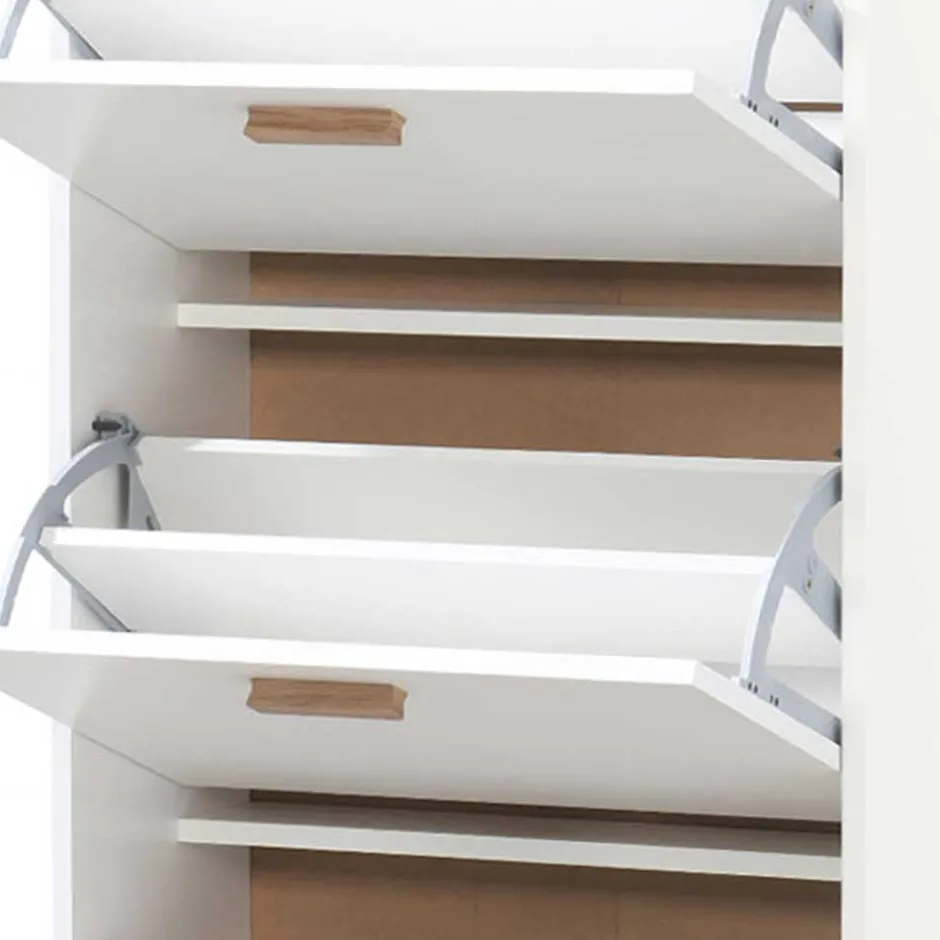 Schuhkommode in Weiß mit Eiche - Savuta^Wohnen Clearance