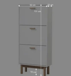 Schuhkommode in Weiß mit Eiche - Savuta^Wohnen Clearance