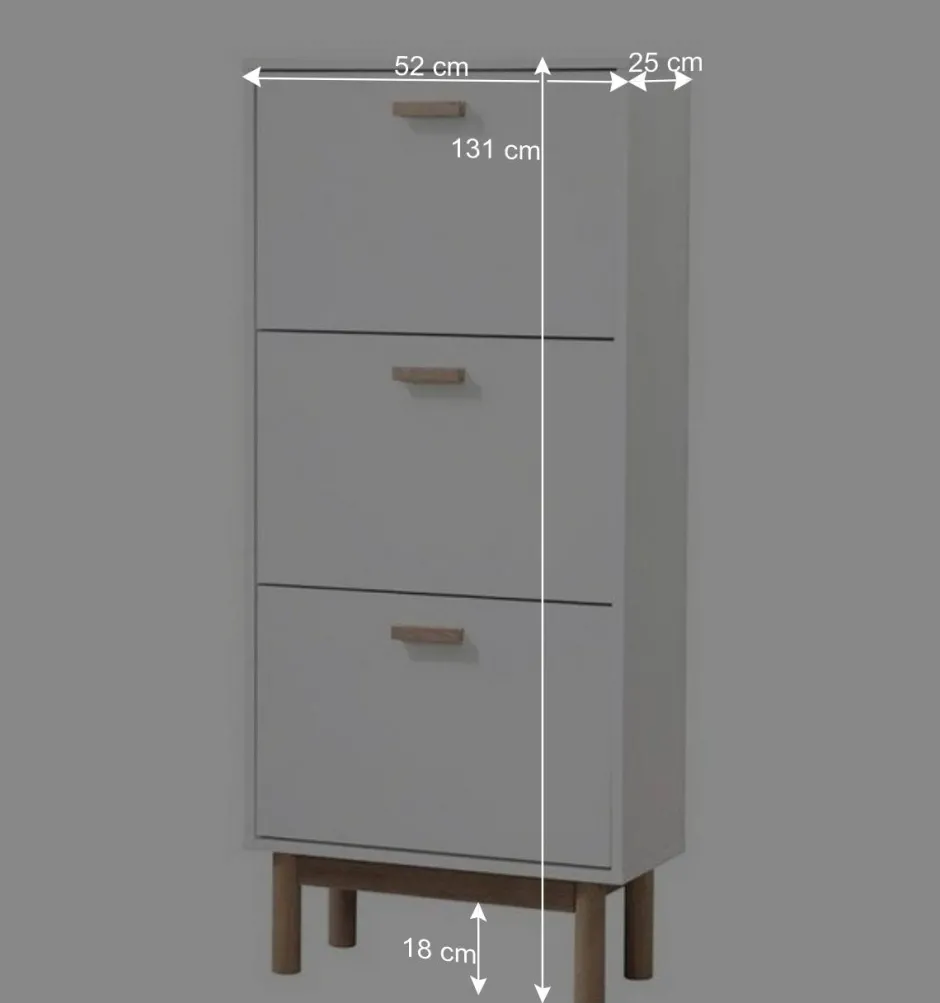 Schuhkommode in Weiß mit Eiche - Savuta^Wohnen Clearance