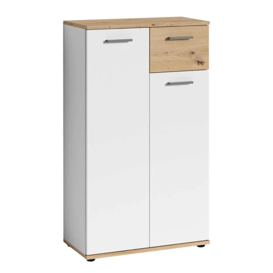 Wohnen Schuhkommode in Weiß mit Wildeiche - Yumagno