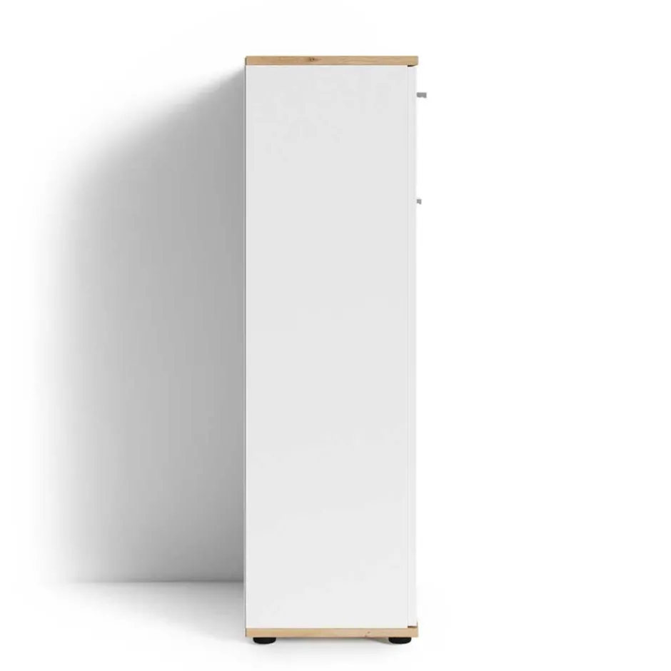 Wohnen Schuhkommode in Weiß mit Wildeiche - Yumagno