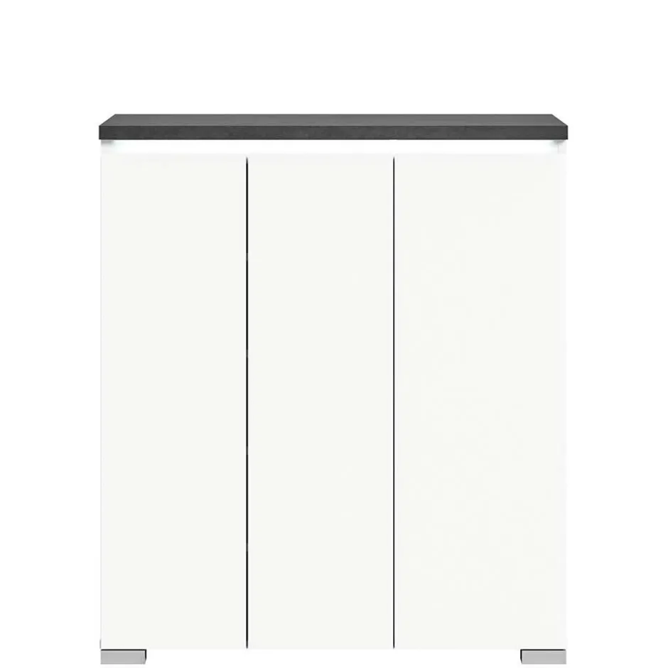 Wohnen Schuhkommode in Weiß und Dunkelgrau - Suad