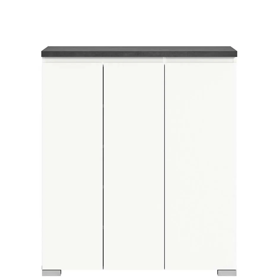 Wohnen Schuhkommode in Weiß und Dunkelgrau - Suad