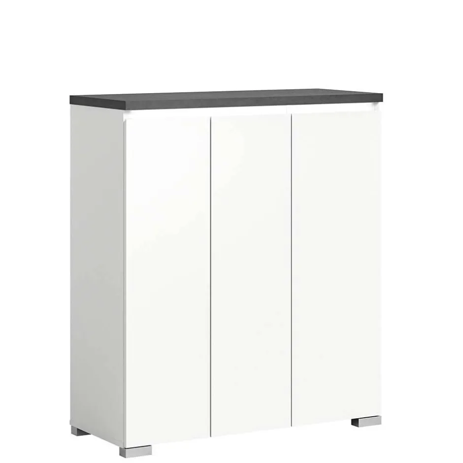 Wohnen Schuhkommode in Weiß und Dunkelgrau - Suad