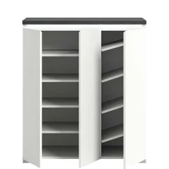 Wohnen Schuhkommode in Weiß und Dunkelgrau - Suad