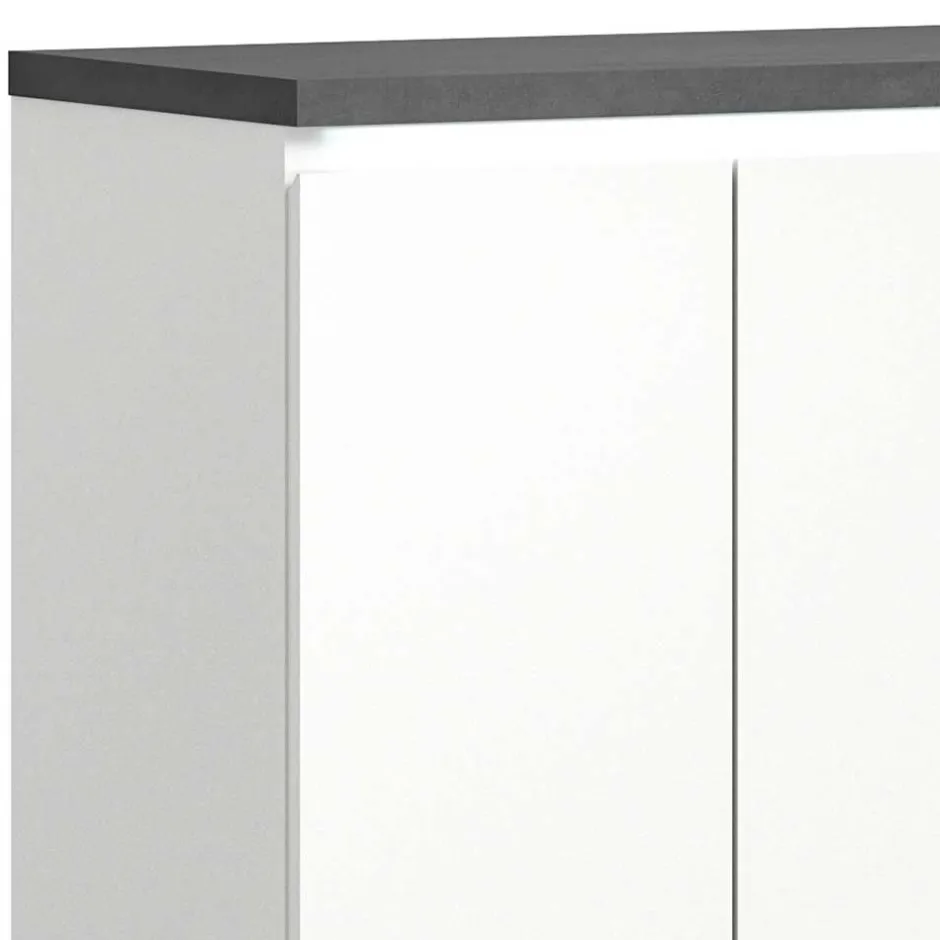 Wohnen Schuhkommode in Weiß und Dunkelgrau - Suad