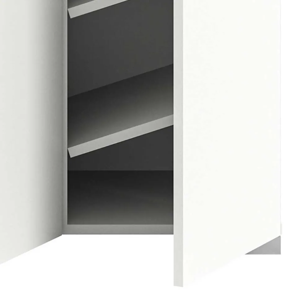 Wohnen Schuhkommode in Weiß und Dunkelgrau - Suad